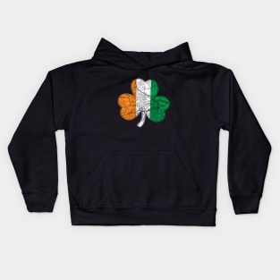 Irish Flag Boston St. Patrick's Shamrock Boston City Map Art Kids Hoodie